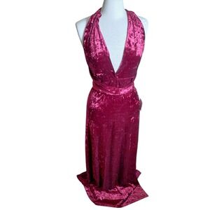 Lulus Red Velvet Maxi Dress Size Medium